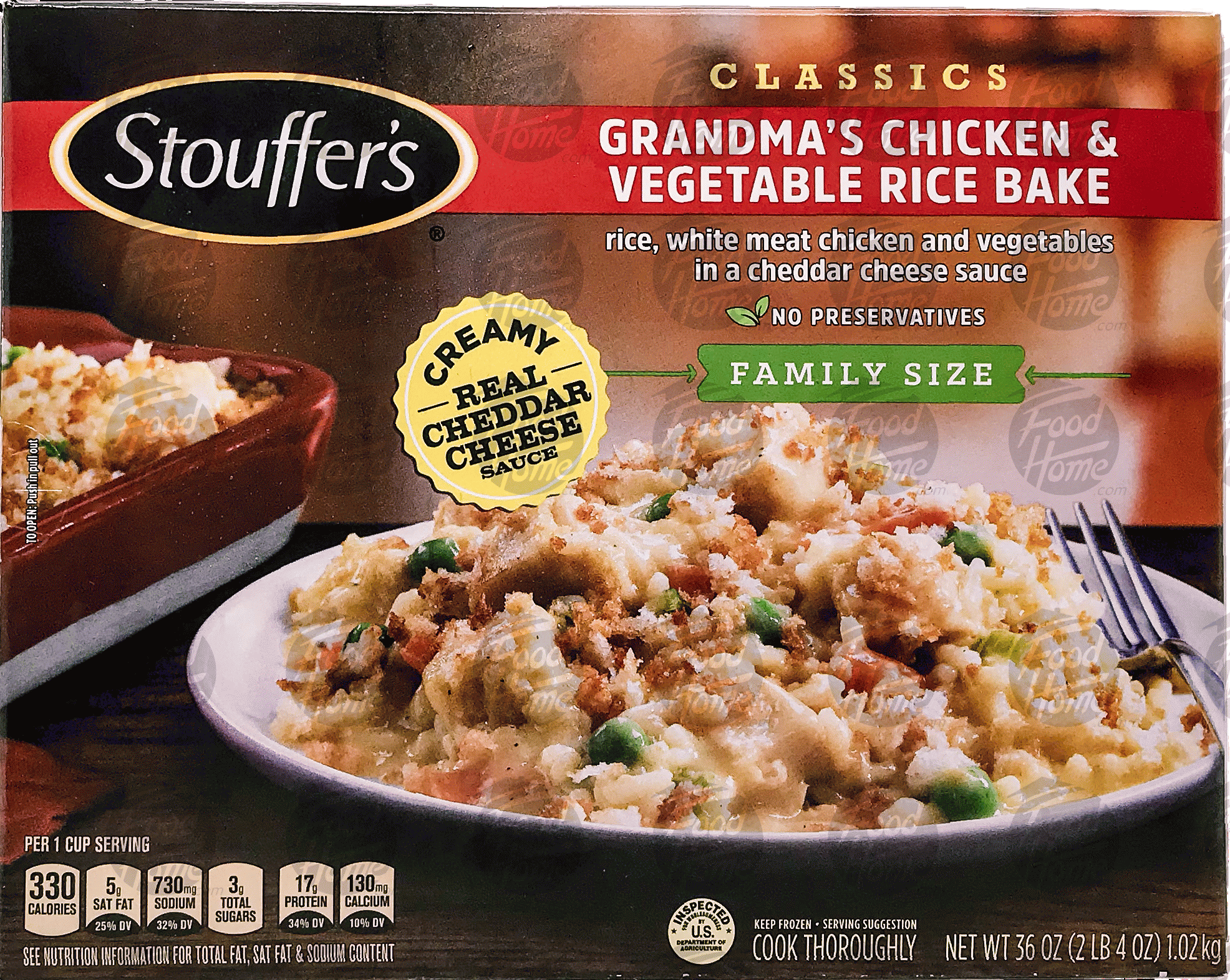 Stouffer's Family Size grandma's chicken & vegetable rice bake in a cheddar cheese sauce Full-Size Picture